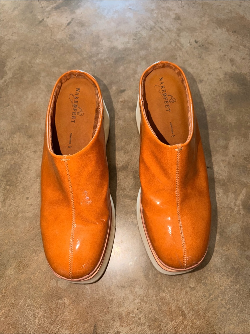 Naked Feet Coach Patent Platform Wedge Mules Clogs Shoes 10 Fall Photos - Picture 2 of 9